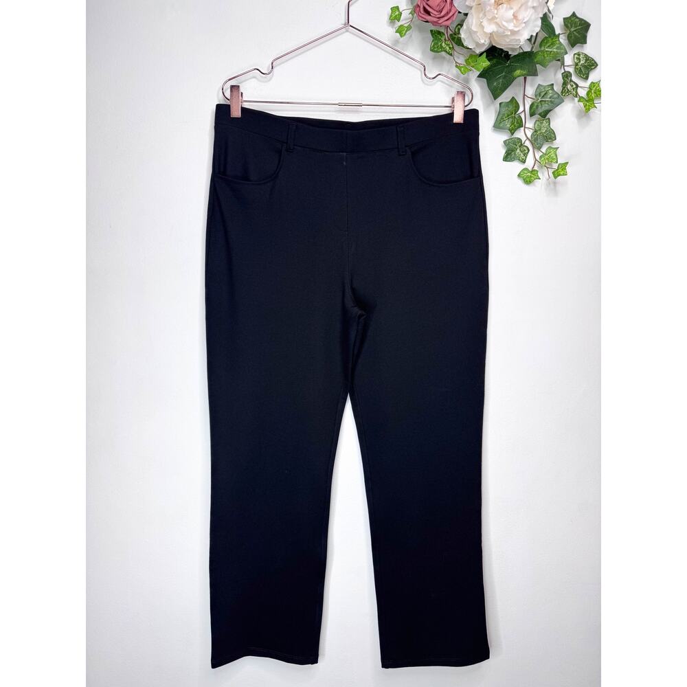 Quince Ultra-Stretch Ponte Straight Leg 4-Pocket Pant in Black